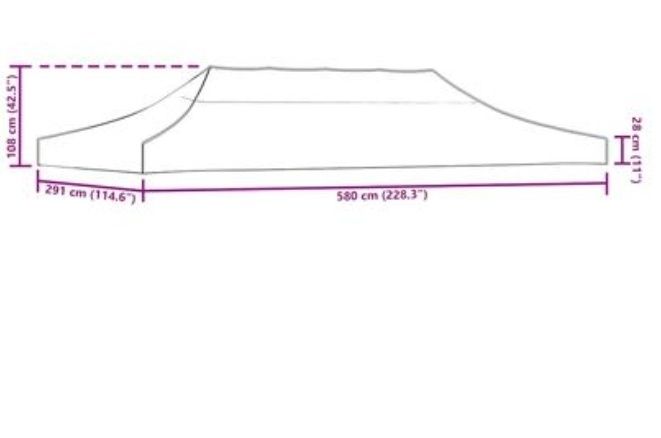 Acoperiş pentru cort de petrecere, galben, 6 x 3 m, 270 g/m²