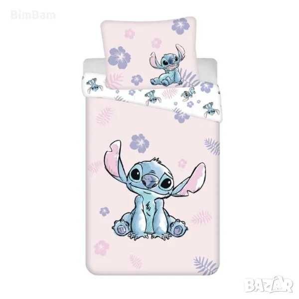 Оригинален детски спален комплект двулицев Стич /100% памук -2 модела