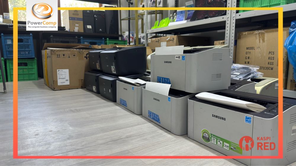 Принтеры в количестве Hp, Canon, Samsung