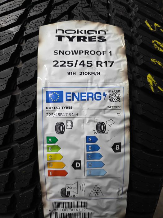 3бр Нови зимни гуми 225 45 17 - Nokian - DOT 2023