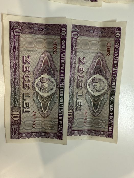 Bacnote 10 lei din anul 1966 (bancnotele sunt noi)!Colectionari