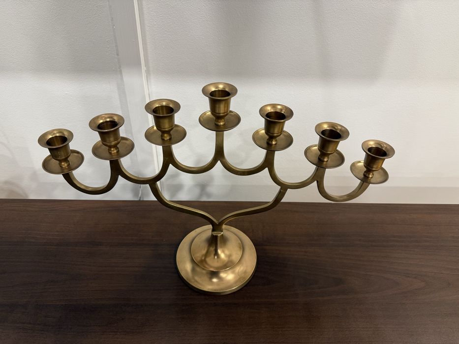 Sfesnic Menora 7 brate/bronz vechi original 1920 - 1940