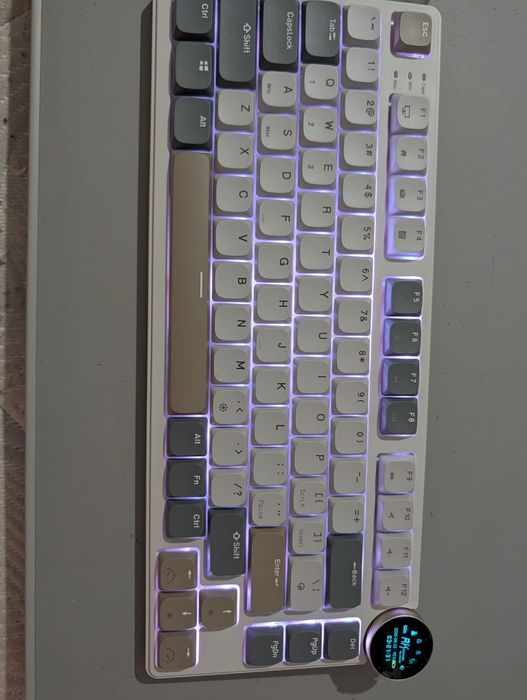Tastatură Mecanică Low-Profile Royal Kludge RK N80, Ecran Smart, RGB, Tri-mode