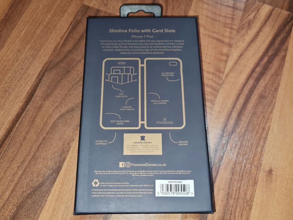 Husa flip piele originala Foxwood Apple iPhone 7 Plus 8 Plus