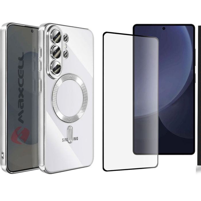 Husa Silicon Magsafe Luxury si Folie Sticla Samsung S26 S25 PLUS ULTRA