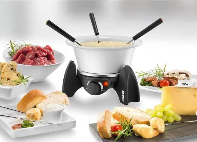 Комплект електрическо фондю Unold, 500 W, Инокс/Черен