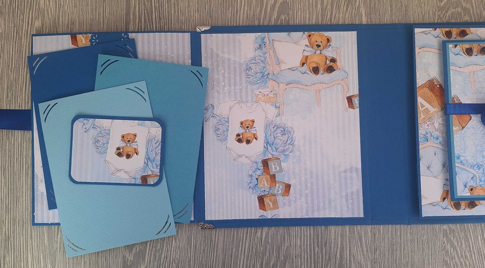 Подаръчен комплект "Малко мече" за момче, ръчна изработка /50.12