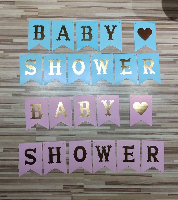 Надпис BABY SHOWER за момче и момиче