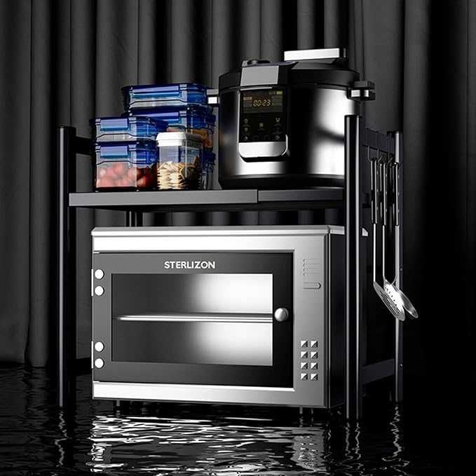 Разширяема поставка за микровълнова фурна,  стомана, здрава стойка,