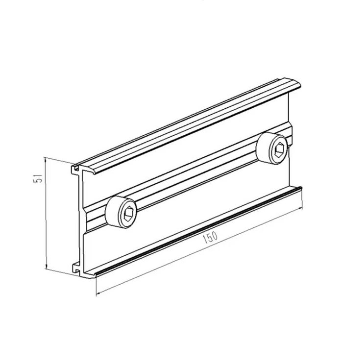 Конектор за алуминиев профил 06 със страничен канал за соларни системи