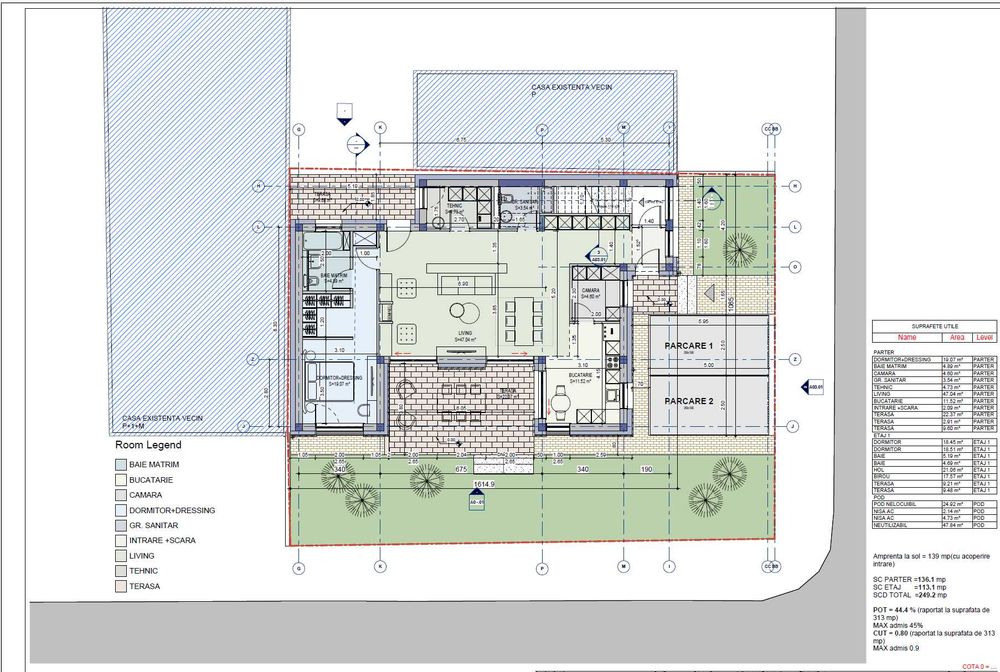 Teren 313 mp, Bucurestii Noi, Dămăroaia Bazilescu, parcela de colț, orientare sudica, Certificat Urbanism, casa demolabila, proiect