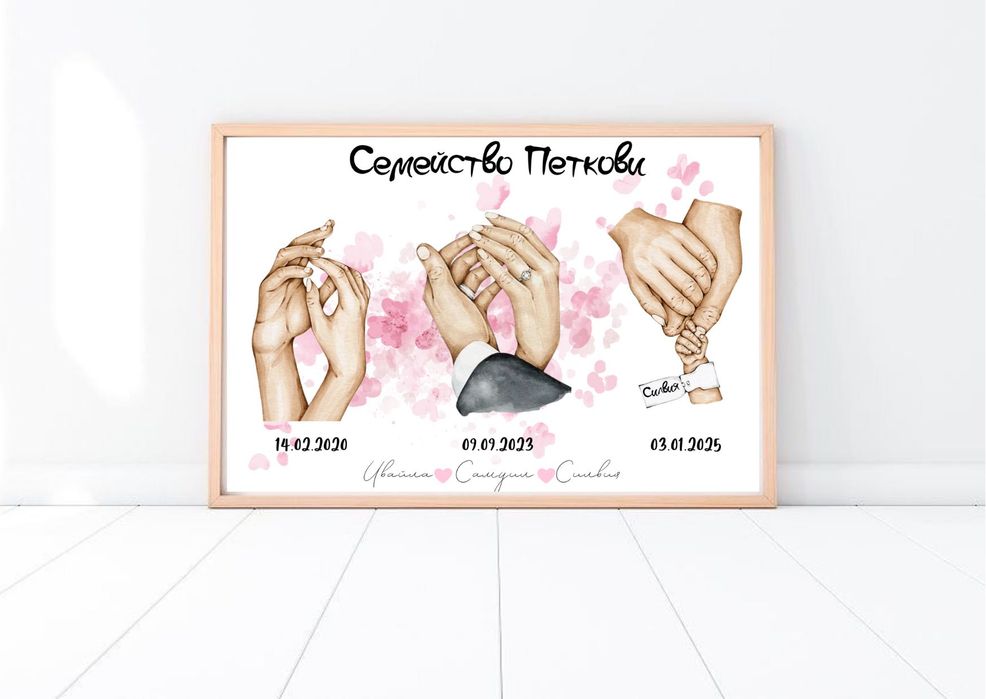 Колаж постер за стена Хванати за ръце