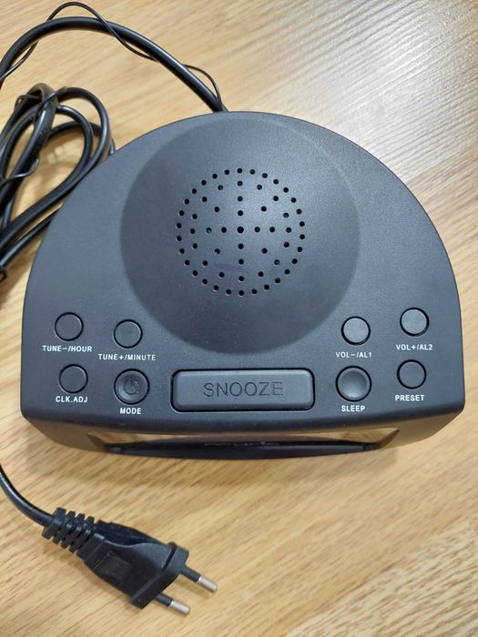 Ceas cu display Rosu Radio desteptator MYRIA MF394, FM/MW, negru