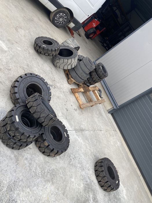 Anvelope+cauciucuri pline stivuitor/lize/utilaje presa anvelope pline