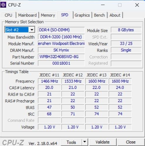 ОЗУ для ноутбука Ddr4 8 gb 3200