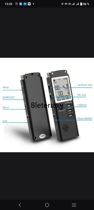 Диктофон,  диктафон,  diktafon 1 кун ёзади 16 гб