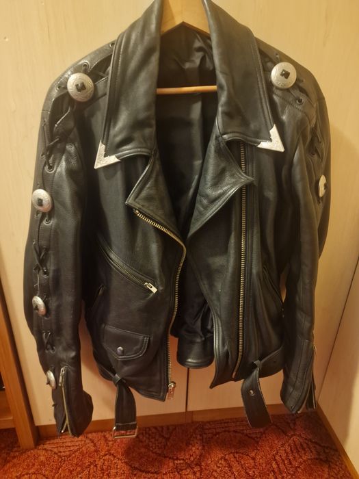 Geaca biker piele naturala 42