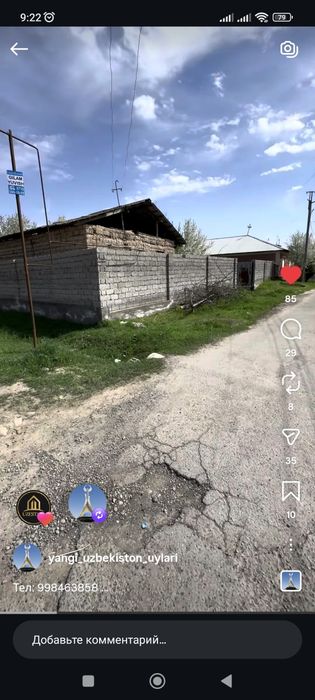 Yangi Toshkent 6 sotixli uglavoy xovli sotiladi