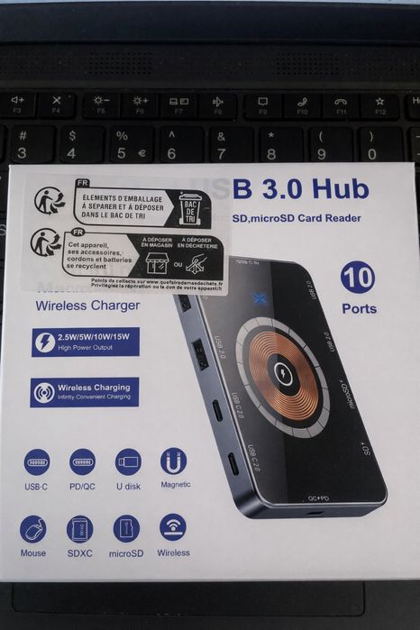 Hub USB-C 10-in-1  - Incarcare Wireless Telefon - Premium Metal