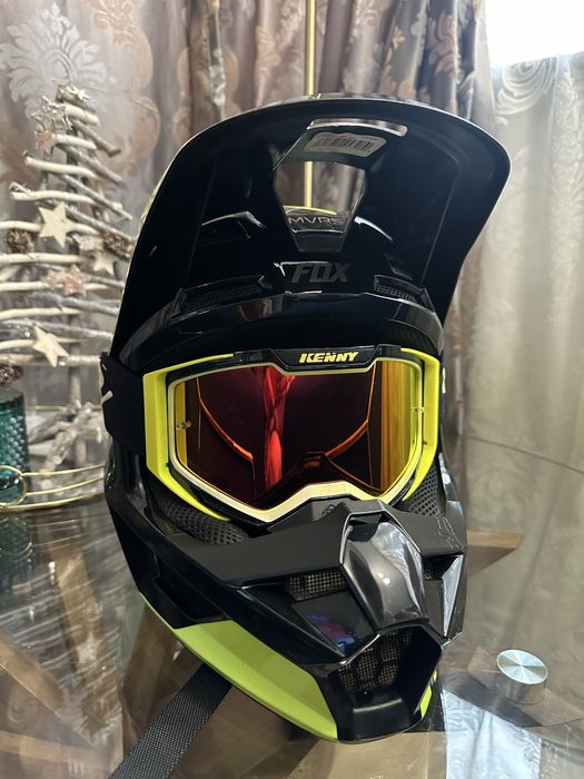 Cască motocross FOX bărbați, mărimea L + ochelari KENNY