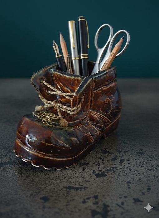 Рядък ЯПОНСКИ керамичен ботуш – Винтидж пепелник | Made in Japan