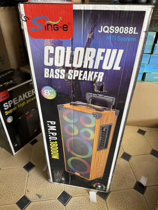 БЕПУЛ Доставка,Янги Караоке Колонка 80см JQS9088L+Симсиз 2та Микрофон