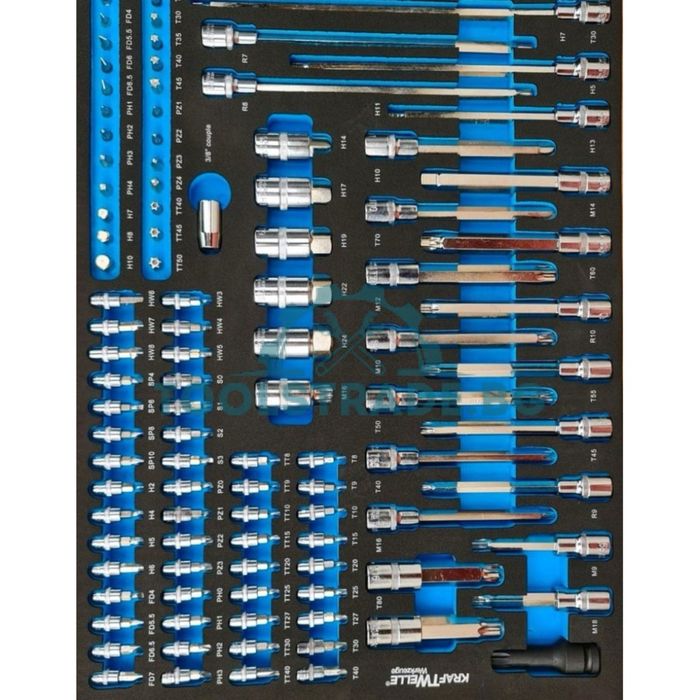 Шкаф/количка с инструменти със 7 чекмеджета,6 пълни KRAFTWELLE