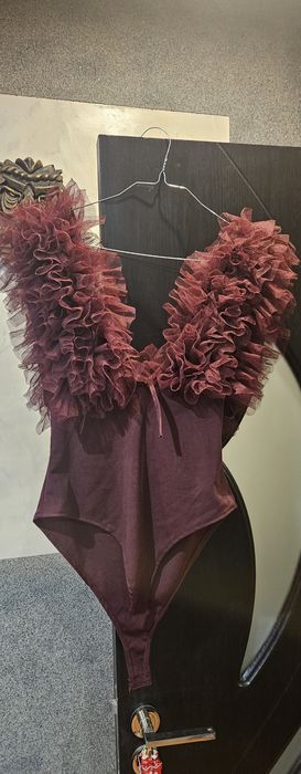 Дамско боди,бордо,елегантно