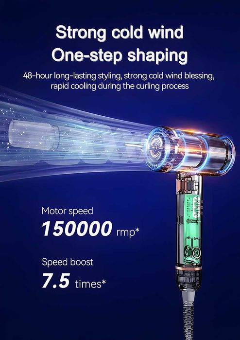 Ondulator de par, Model LS-083, diametru 2.54 cm, Ioni Negativi, Negru