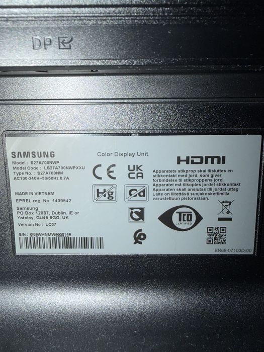 Monitor 4K Samsung ViewFinity S7 27" IPS UHD, HDR10 (S27A700NWP) – Impecabil