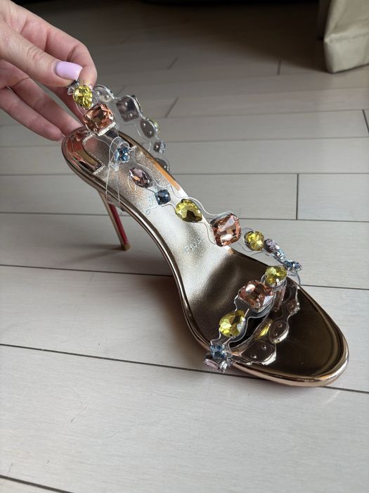 Christian Louboutin Crystal Sandals, уникални обувки