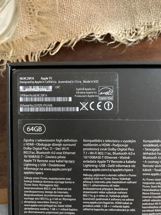 Apple TV HD - 64 GB(модел A1625)