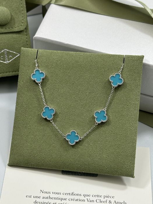 Brățară MINI Van Cleef & Arpels 5 motifs White Gold 750 Turquoise