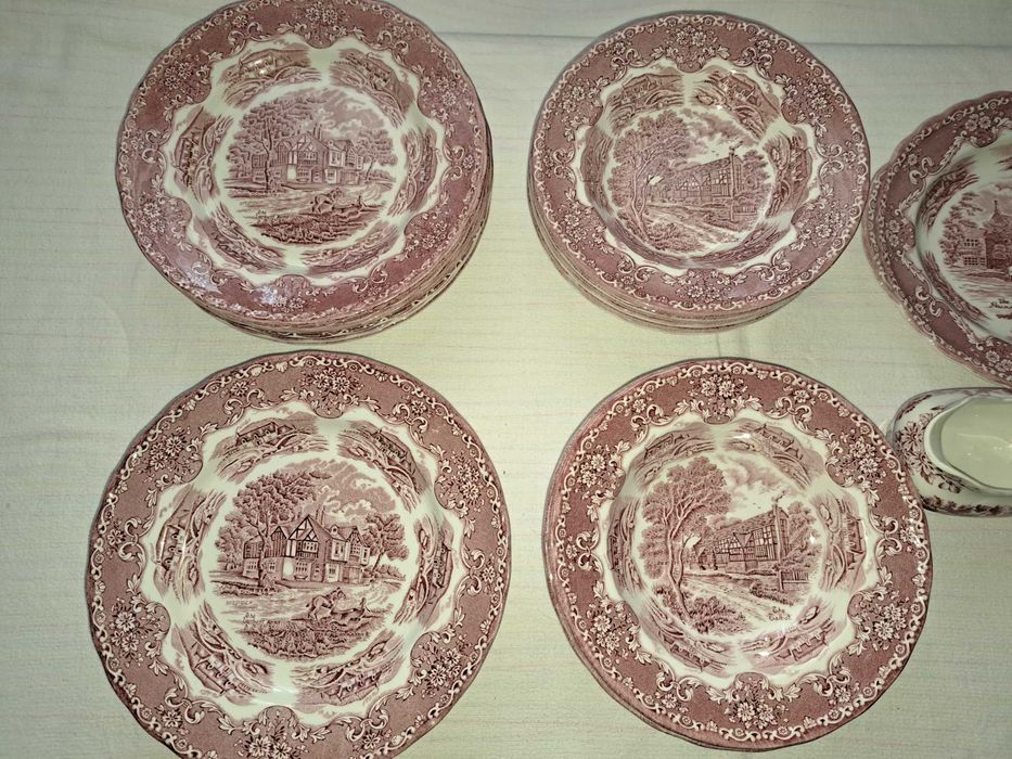 set de masa serviciu farfurii portelan englezesc Grindley 12 persoane