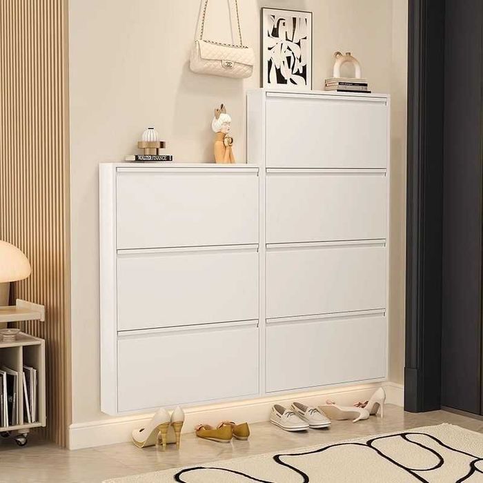 Металлический шкаф для обуви, глубина 15 см, без острых углов