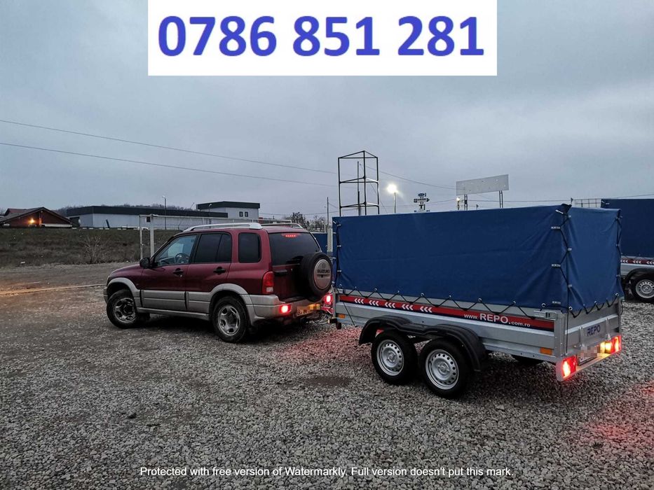 Remorca 750 kg Atv Moto Auto Transport Apicola Dublu Ax Prelata Oferta