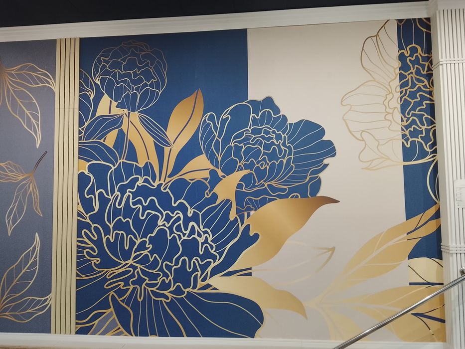 Поклейка обоев, фото, Лен,