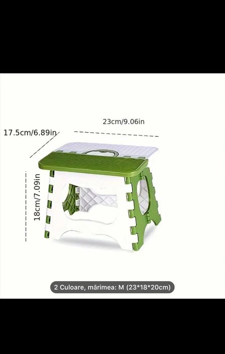 Scaun pliabil portabil- Plastic durabil, design pătrat rezistent