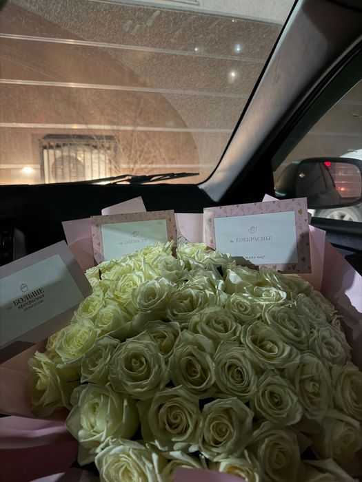 Белые розы 51шт