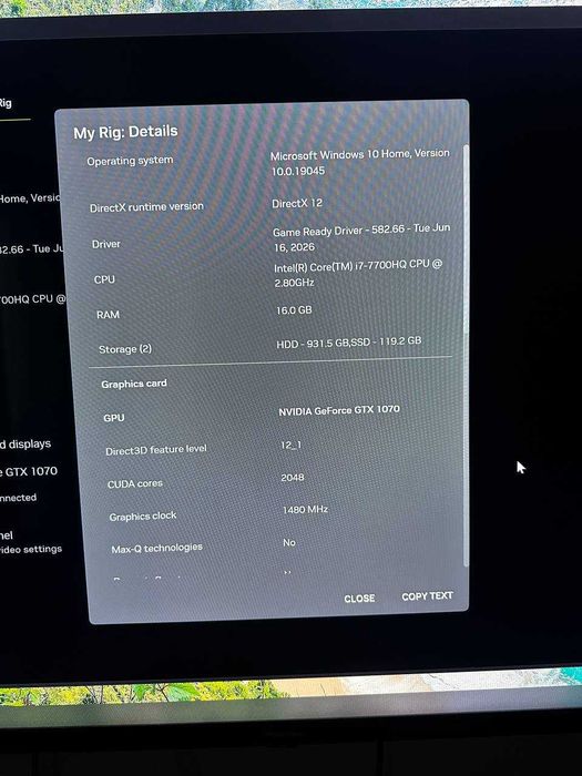 Gaming laptop Alienware 15R3 i7-7700HQ, GTX 1070 8 GB, 16 GB RAM, HDD 1 TB, SSD 128 GB