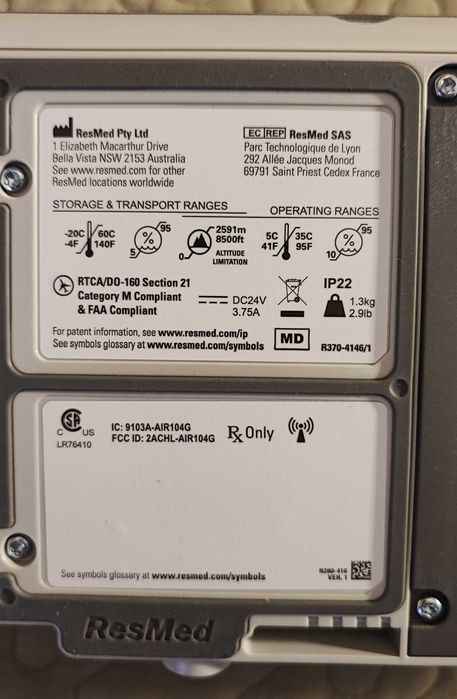 Bipap Cpap Resmed Aircurve 10 VAuto +furtun+umidificator+ masca NOI