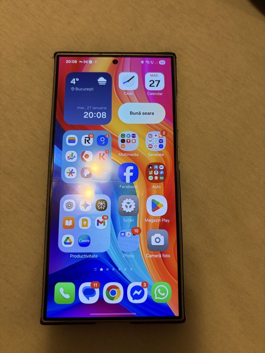 Samsung Galaxy S24 Ultra (512GB, Gri) + Husă Pitaka