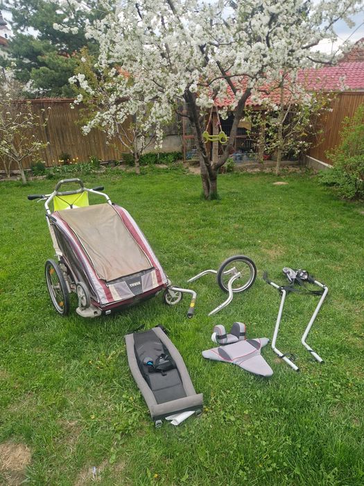 Set complet Thule Chariot CX 2 (Dublu) – Multisport + Kit Hiking + Sling & Supporter