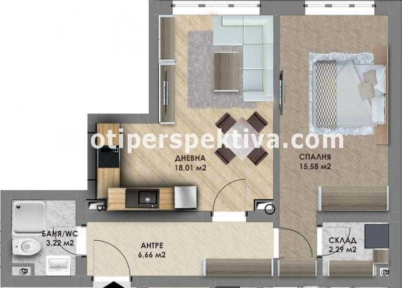 Продава се Двустаен апартамент в Пловдив, Христо Смирненски - 64 кв.м за 965 €/кв.м - Снимка #9