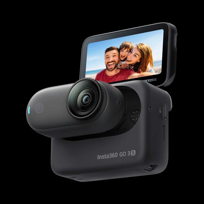 Спортна видеокамера Insta360 GO3S, 4K, 128 GB, черна