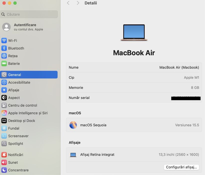 MacBook Air 14-inch/ M1 / 8 Gb RAM / 256 Gb / Starlight / Ca nou