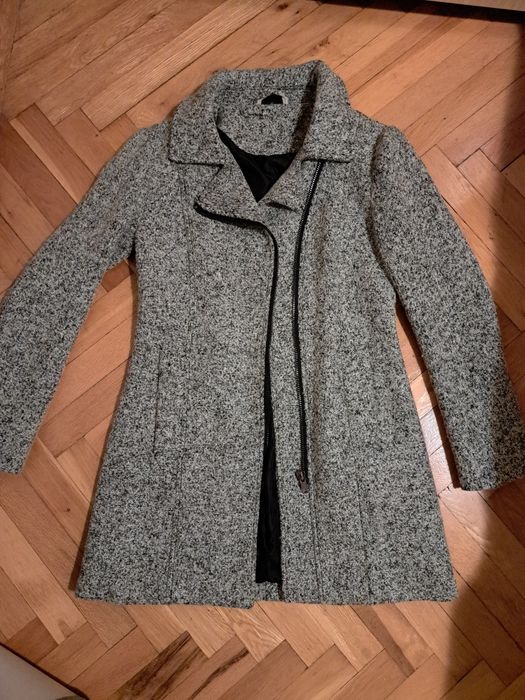 Palton dama gri cu fermoar