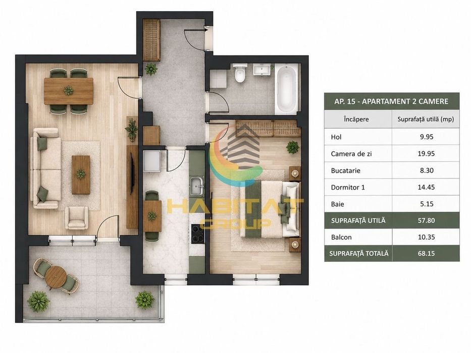 Apartament 2 camere  - zona Pallady