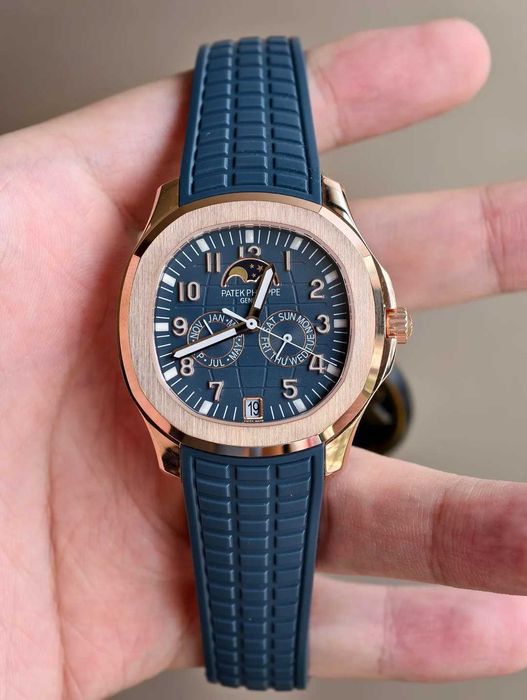 patek philippe aquanaut розово злато / синьо нов модел