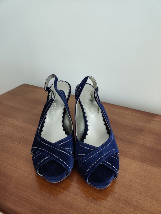 Sandale pumps piele intoarsa